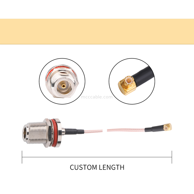 ขั้วต่อโคแอกเซียล Rf ตัวเมียชนิด N มินิตรง สายเคเบิลความเร็วสูงของ samtec