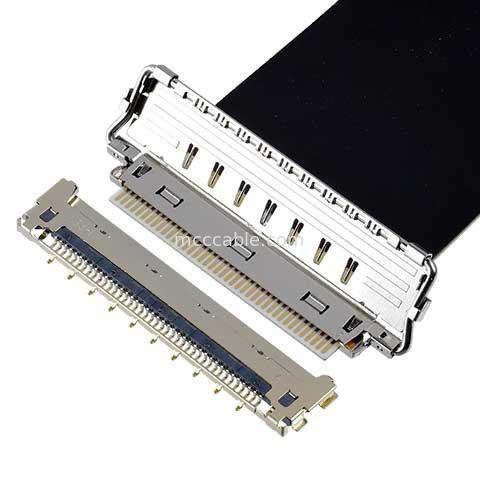 ทิศทางการจับคู่ ทิศทาง 20856-050T-01 FFC สายเคเบิลโคเอชชียล 50P 0.4 มม