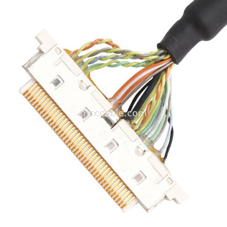 ระยะห่าง 0.5 มม. ACES 50204-040 1 1-002 ถึง JST SHDR-40V-SB LVDS ชุดประกอบสายเคเบิล