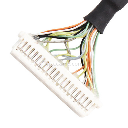 ระยะห่าง 0.5 มม. ACES 50204-040 1 1-002 ถึง JST SHDR-40V-SB LVDS ชุดประกอบสายเคเบิล