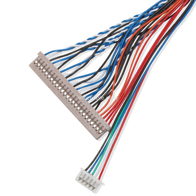 สายเคเบิล Lvds 250V 20 พิน  Df14 ถึง Df14 สำหรับตัวเชื่อมต่อจอแสดงผลแล็ปท็อป lvds
