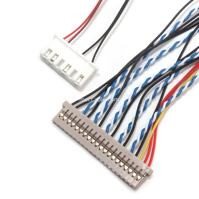 30 Pin LVDS Cable Assembly 1.0mm 1.25mm Contact Pitch Df19 ถึง Df14.5