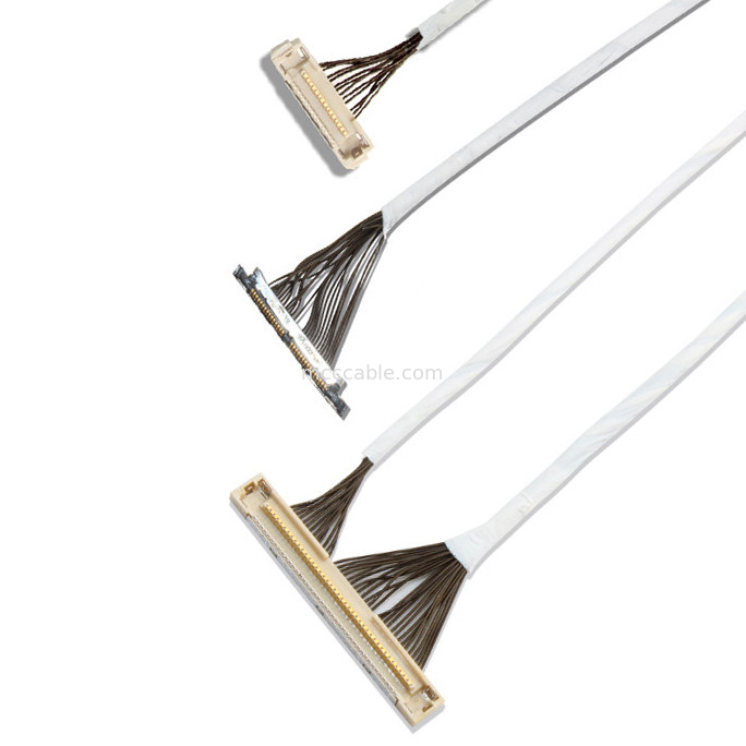 46 AWG 42 AWG Micro Coax Cable DF36 40P 0.4SD 150MM ความยาว ขั้วต่อจอแสดงผล lvds