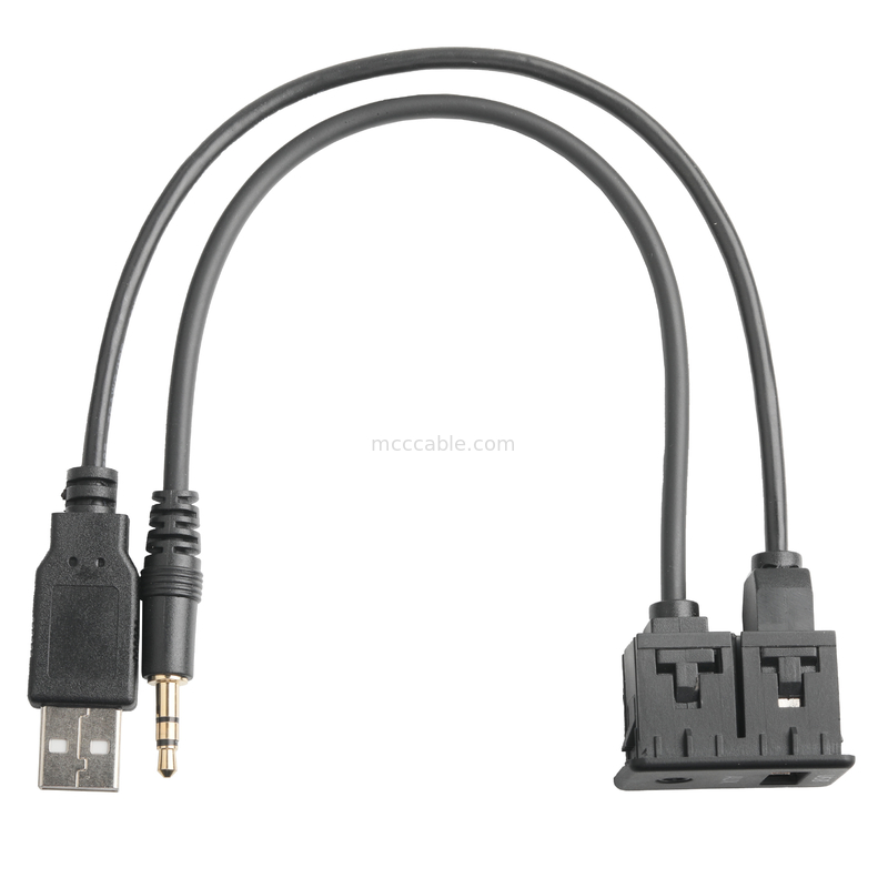 ISOBUS AUX ชายสายต่อแจ็ค 3.5 มม. สเตอริโอสำหรับ O แจ็คสาย USB Socket
