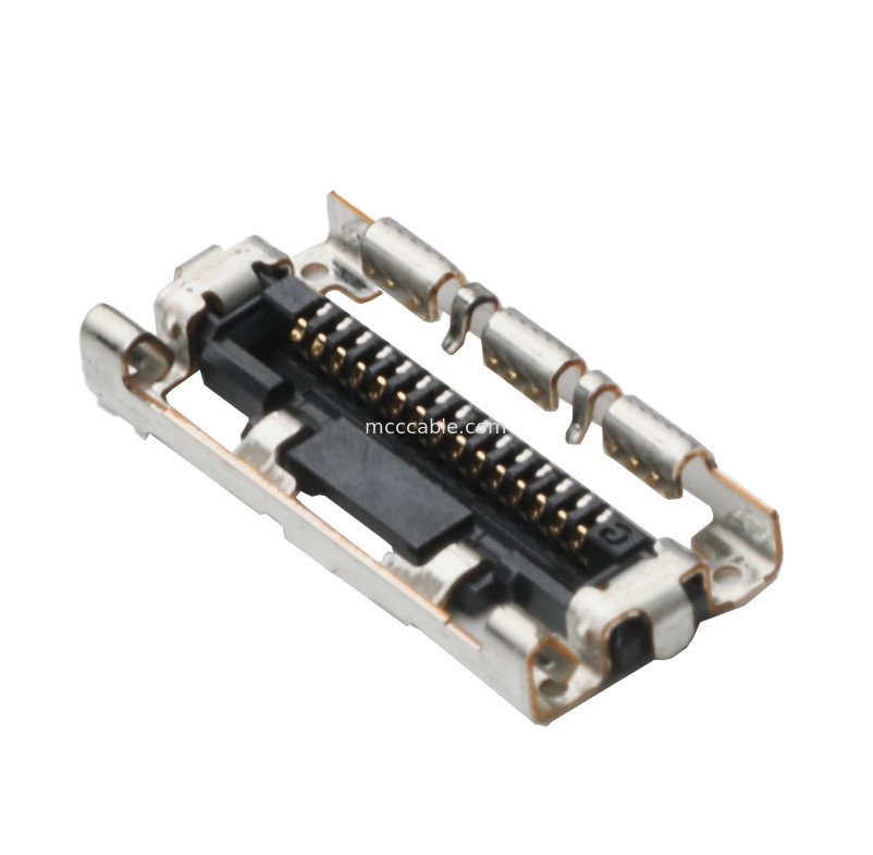 15 Pin  LVDS EDP DF36A-15S-0.4V เครื่องเชื่อมต่อการประกอบเคเบิลไมโครโคเอ็กซ์