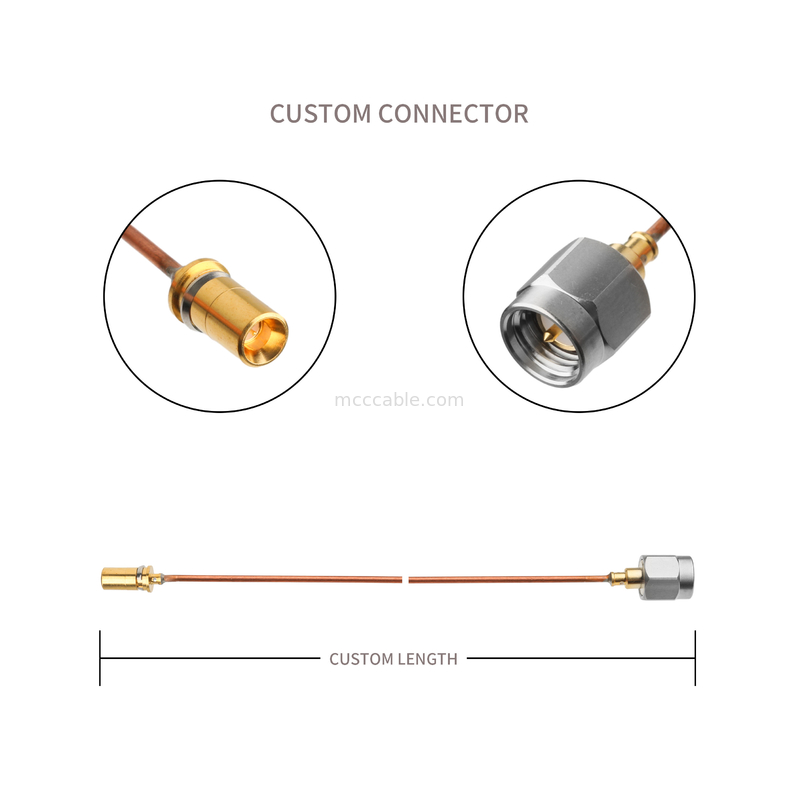 Rohs Semi Rigid Coaxial Cable Vita 67 Smpm ติดตรงไปยัง Sma Male ติดตรง Sro47