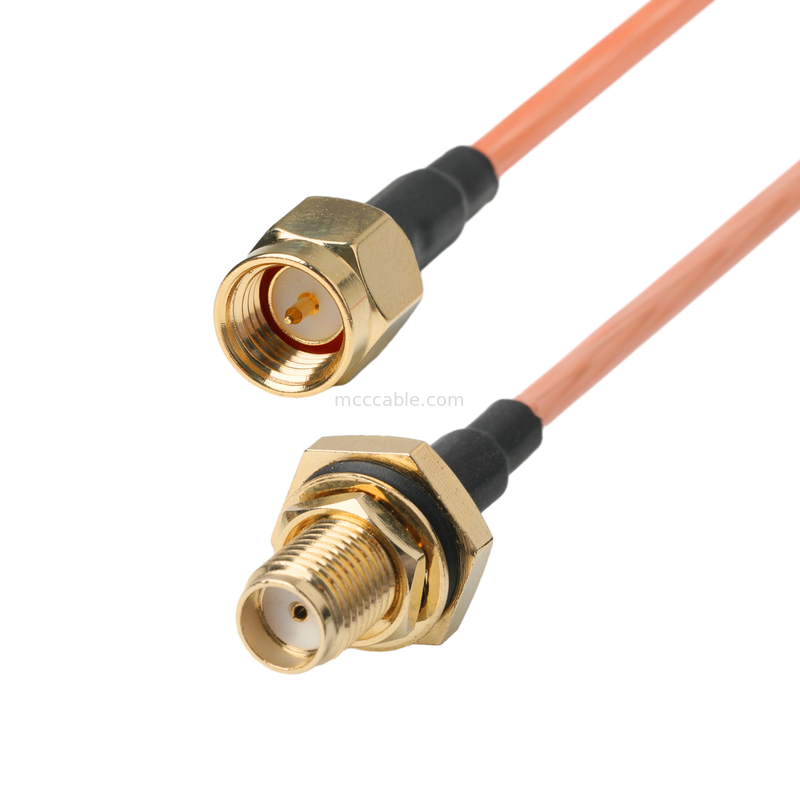 Oem / Odm Rg316 Cable Connector Sma หญิง Bulkhead Jack ไปยังชาย สูงตรง