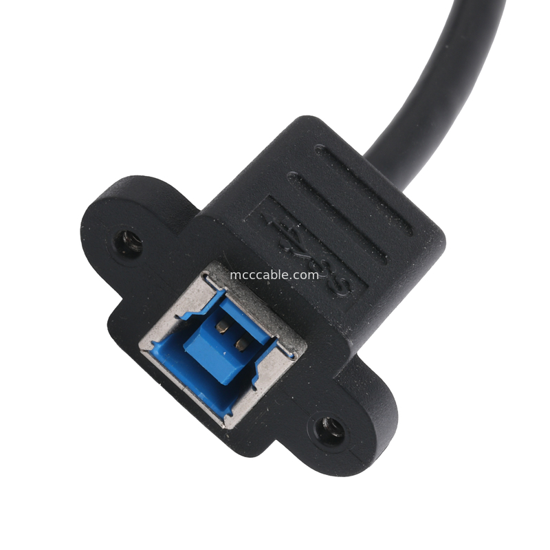 Plug And Play Printer Cable Connector Usb 3.0 B เพศชายไปยังเพศหญิง Usb3.0 Bm ไปยัง Bf