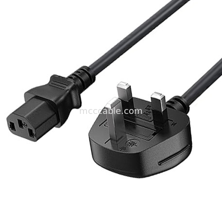 C13 To Uk Plug Power Cord Bs1363 18awg 250v ความยาว เหมาะสําหรับคอมพิวเตอร์, เครื่องพิมพ์และอุปกรณ์อื่น ๆ ส่วนใหญ่