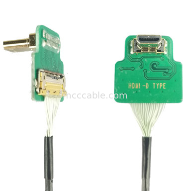 MIPI Connector Adapters ROHS HDMI-D Adapter Micro Elbow Head HDMI-D ไปยัง 20454-220-02 20455 20453