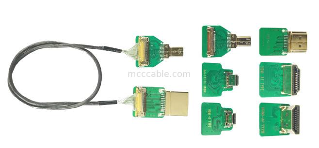 Micro HDMI Straight Head 20454-220-02 20455 20453 Micro HDMI-D-2 ไปยัง  OEM / ODM