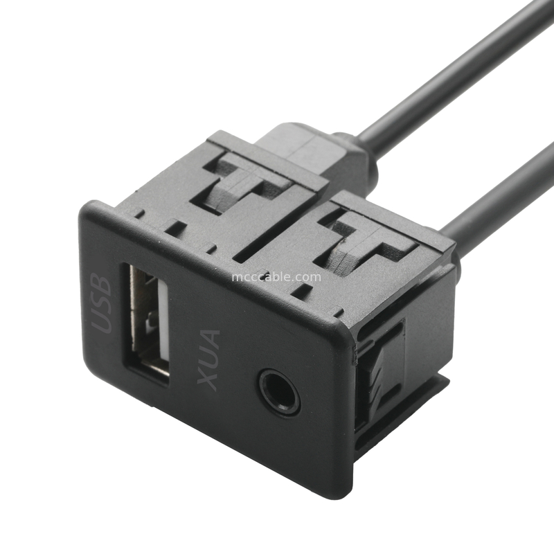 ISOBUS AUX ชายสายต่อแจ็ค 3.5 มม. สเตอริโอสำหรับ O แจ็คสาย USB Socket