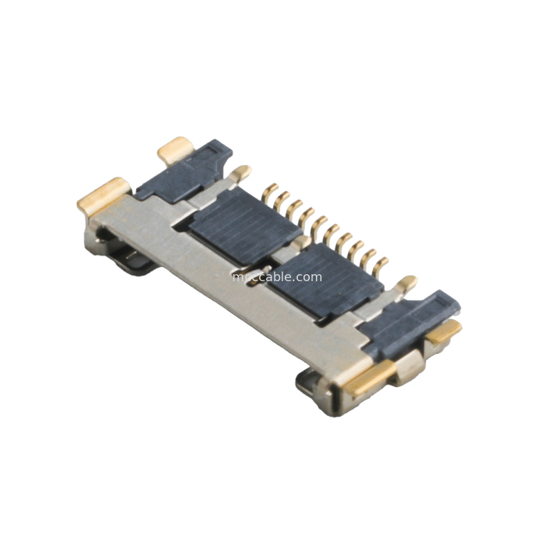 20633 ซีรีส์ 20Gbps/ Lane 20525-210E-02 เครื่องเชื่อม Micro Coaxial Connector 0.4mm Pitch Plate ติดท้ายที่นั่ง