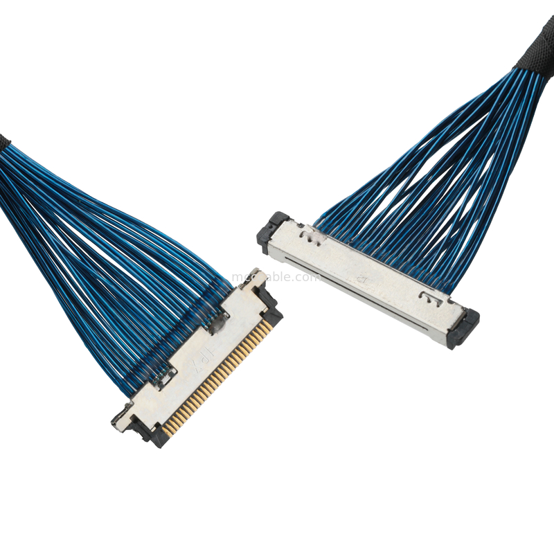 สายเคเบิลไมโครโคเอชชียล 20380 -R30T-06 ถึง 20345-30T-32R เครื่องเชื่อมสายเคเบิลโคเอชียล Pitch 0.4mm ROHS