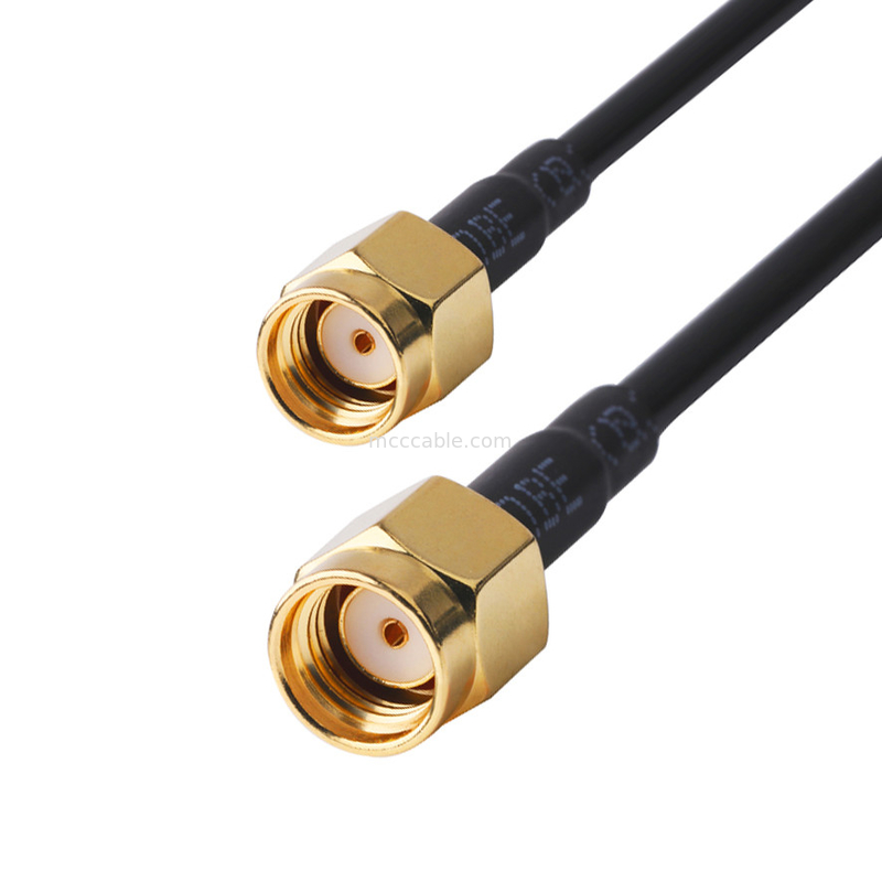 เครื่องเชื่อม RF 50ohm อัมพาต Lmr100 RF สายเคเบิลโคเอชเชียล สีดํา