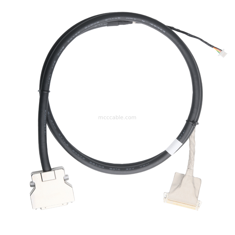 SCSI MDR HPCN40M MALE Connector to FI-X30HL and HSG 51146-5P Customized Wiring Harness การเชื่อมต่อสายไฟที่กําหนดเอง