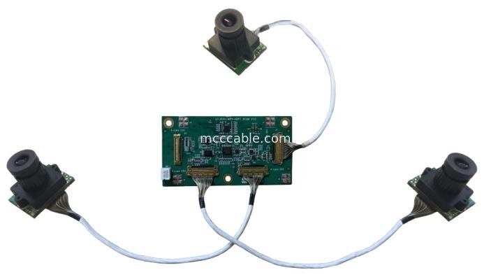 โคเอ็กซ์ไมโคร LI-JXAV-MIPI-ADPT-4CAM บอร์ดกล้องและสายเชื่อมกล้องการออกแบบ FAW-1233-02 สายเคเบิล OEM/ODM