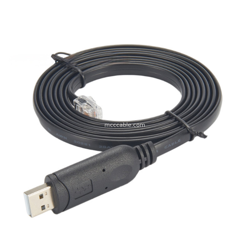 USB-A ไปยัง RS232 RJ12 สายเคเบิลลําดับ 6P6C รองรับกับ RS232 การสื่อสาร การตั้งค่าสายแก้ไขปัญหา