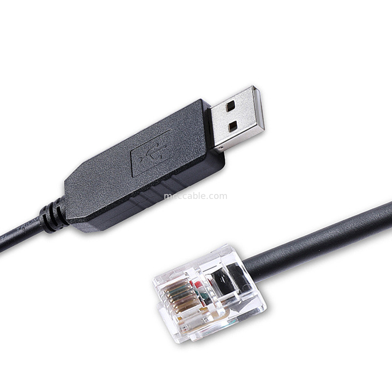USB-A ไปยัง RS232 RJ12 สายเคเบิลลําดับ 6P6C รองรับกับ RS232 การสื่อสาร การตั้งค่าสายแก้ไขปัญหา