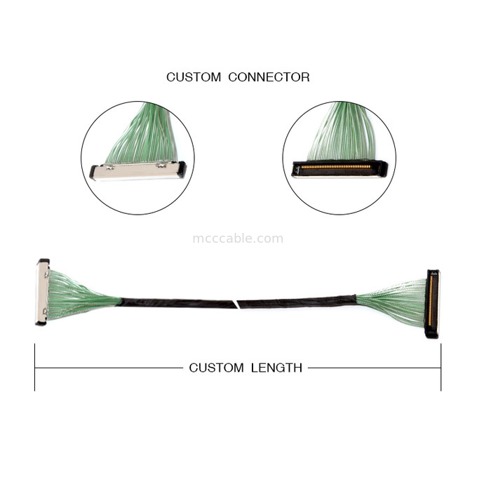 50 Pin 20380-R30T-06 LVDS EDP Micro Coaxial Cable Assembly เครื่องเชื่อม 50P
