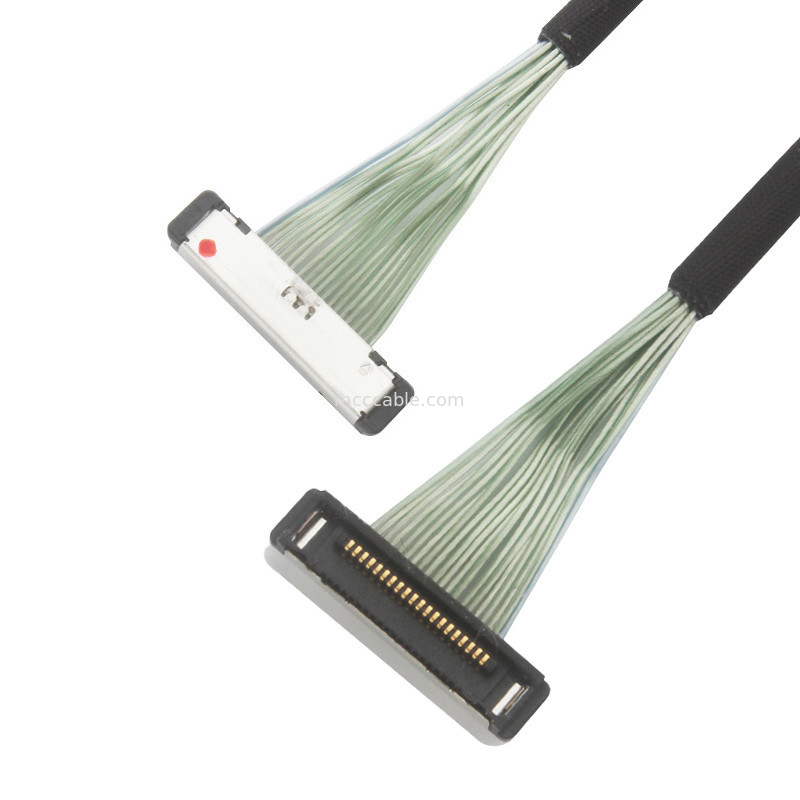 0.4mm Pitch 20380-R20T-06 สายเคเบิลไมโครโคเอชเชียล สายเชื่อม lvds 20P 0.4mm Pitch