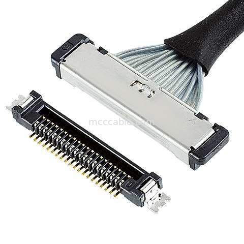 สายเคเบิลไมโครโคเอชเชียล 20380 50P Connector 20380-050T-06 Lvds 0.4mm Pitch