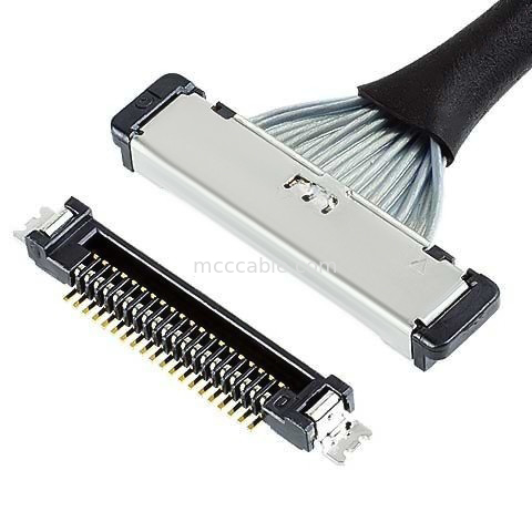 SS 20380-R20T-06 Receptacle Plug ตัวเชื่อมต่อสายเคเบิลไมโครโคแอกเซียล lvds สายเคเบิลตัวเชื่อมต่อ 20 พิน