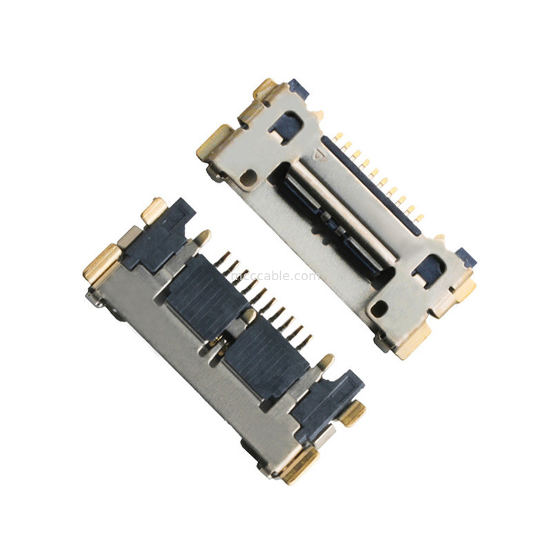 20633 ซีรีส์ 20Gbps/ Lane 20525-210E-02 เครื่องเชื่อม Micro Coaxial Connector 0.4mm Pitch Plate ติดท้ายที่นั่ง