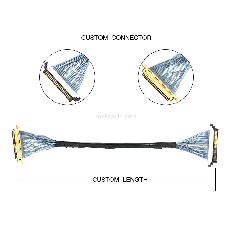 Kel Ssl20-30s ถึง I  20454-030 Lvds Edp Cable Assembly 0.5mm Pitch 46 AWG