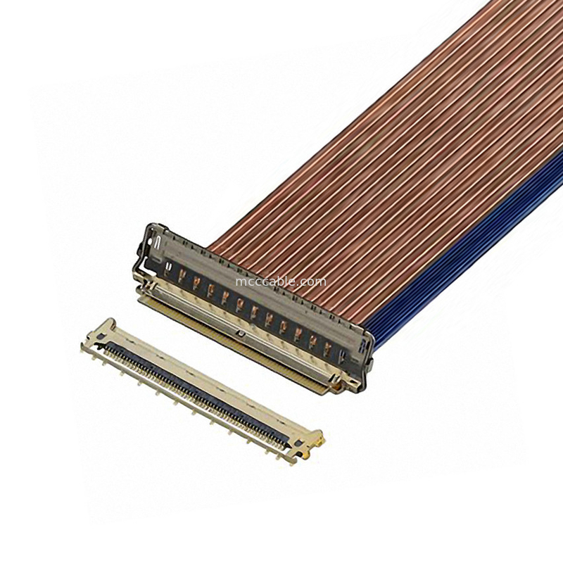 60P EDP Cable 20790-060E-02 0.4mm Pitch เครื่องเชื่อม micro-coaxial ประเภทการจับคู่แนวราบ
