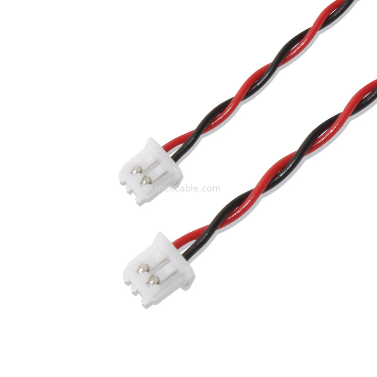 JST Wire Harness สายเชื่อมต่อ XHP-2 22AWG UL1007 Black Red 2P Glued Cable