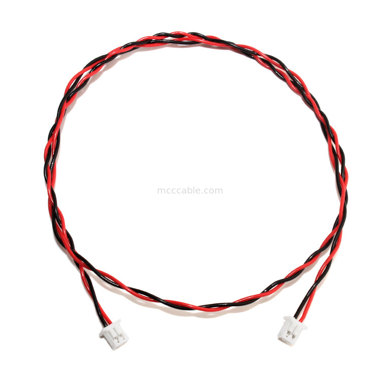 JST Wire Harness สายเชื่อมต่อ XHP-2 22AWG UL1007 Black Red 2P Glued Cable