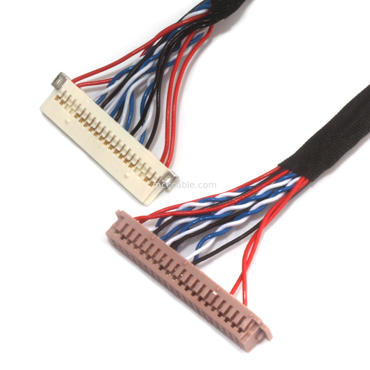 ชุดสายเคเบิล UL Micro Coax, สายเคเบิล JAE  Lvds 30 พิน Fi X30 ถึง Df13 30ds 1.25c