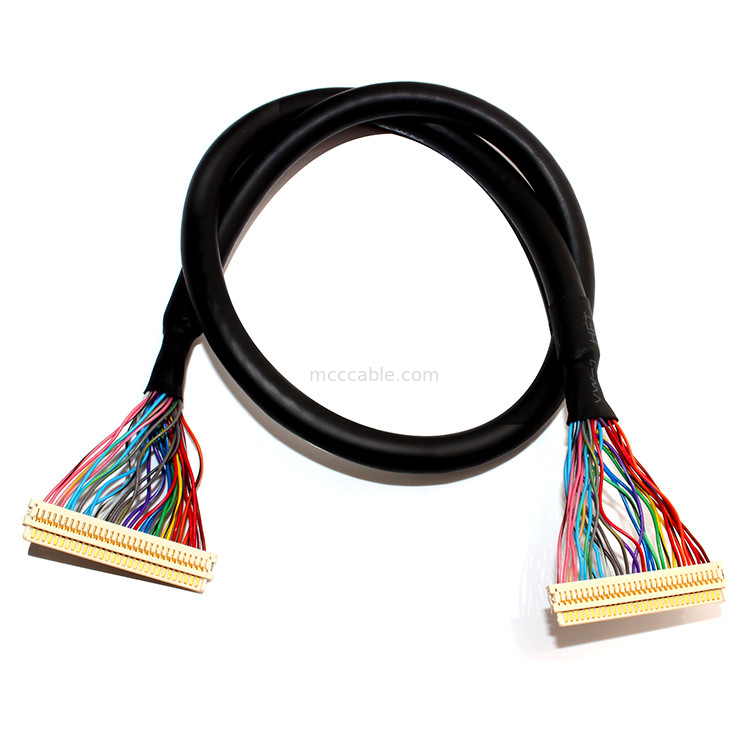 สายต่อเสริม  30PIN LVDS สายเคเบิล Df19-30s ถึง Df19-30s สายเคเบิลแบบแยกสาย Lvds