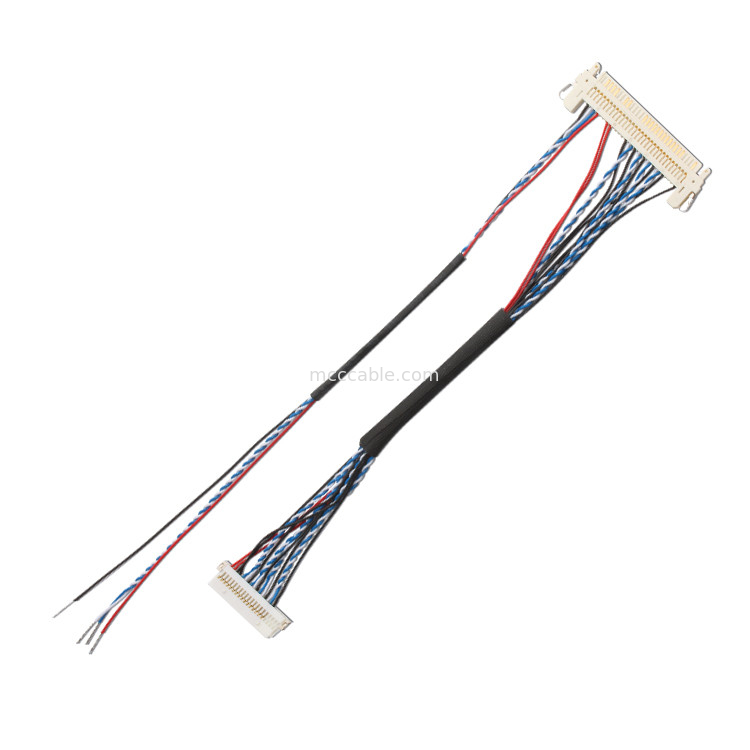 ชุดลากสายไฟแบบกำหนดเอง FI S20S 20pin, 1.25 Mm Pitch JAE Display Lvds Cable