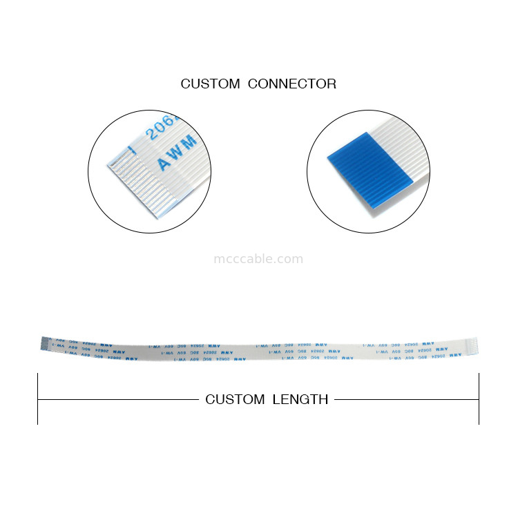16 Pin 20628 FFC FPC Cable AWM 0.5 Pitch สำหรับการเชื่อมต่อ Pcb ขั้วต่อจอแสดงผล lvds
