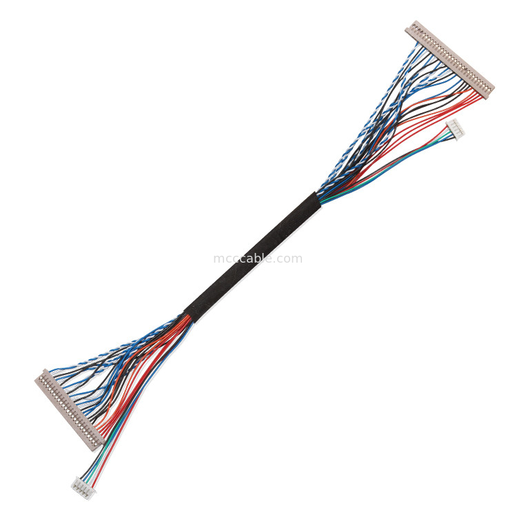สายเคเบิล Lvds 250V 20 พิน  Df14 ถึง Df14 สำหรับตัวเชื่อมต่อจอแสดงผลแล็ปท็อป lvds