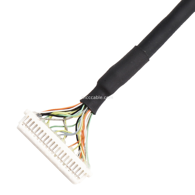 ระยะห่าง 0.5 มม. ACES 50204-040 1 1-002 ถึง JST SHDR-40V-SB LVDS ชุดประกอบสายเคเบิล