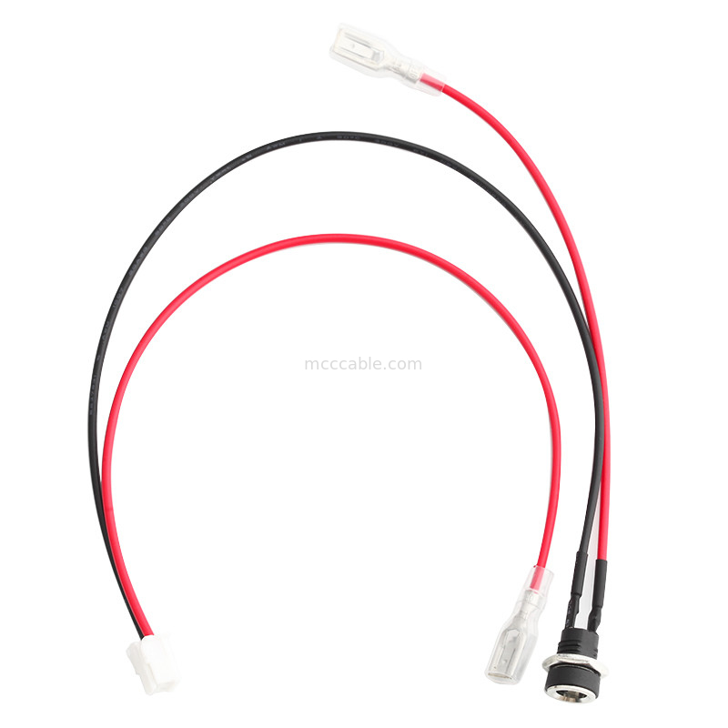 HSG XAP-02V-S ชุดสายไฟแบบกำหนดเอง 2.5 PITCH ไปยังปลั๊ก DC สำหรับสายไฟ DC 3.6 แบบกลม