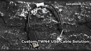 Custom TWN4 USB 2.0 Shielded Cable Assembly 20ซม