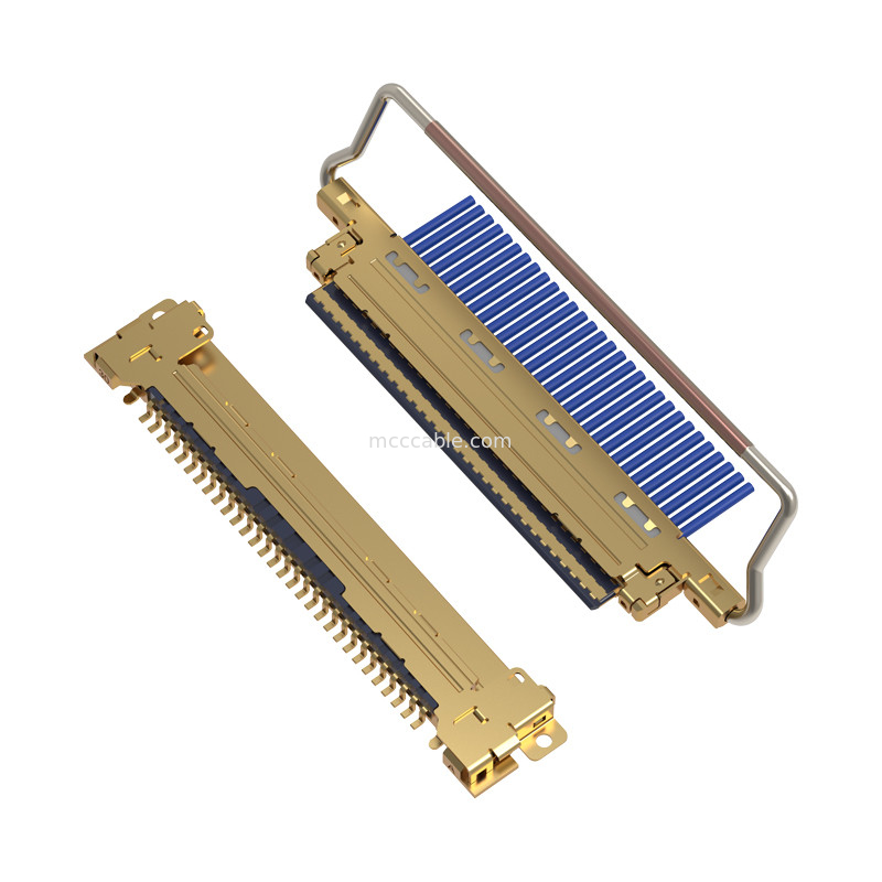 20453-230T-03 0.5 มิลลิเมตร pitch เครื่องเชื่อม micro-coaxial ประเภทการจับคู่แนวราบ