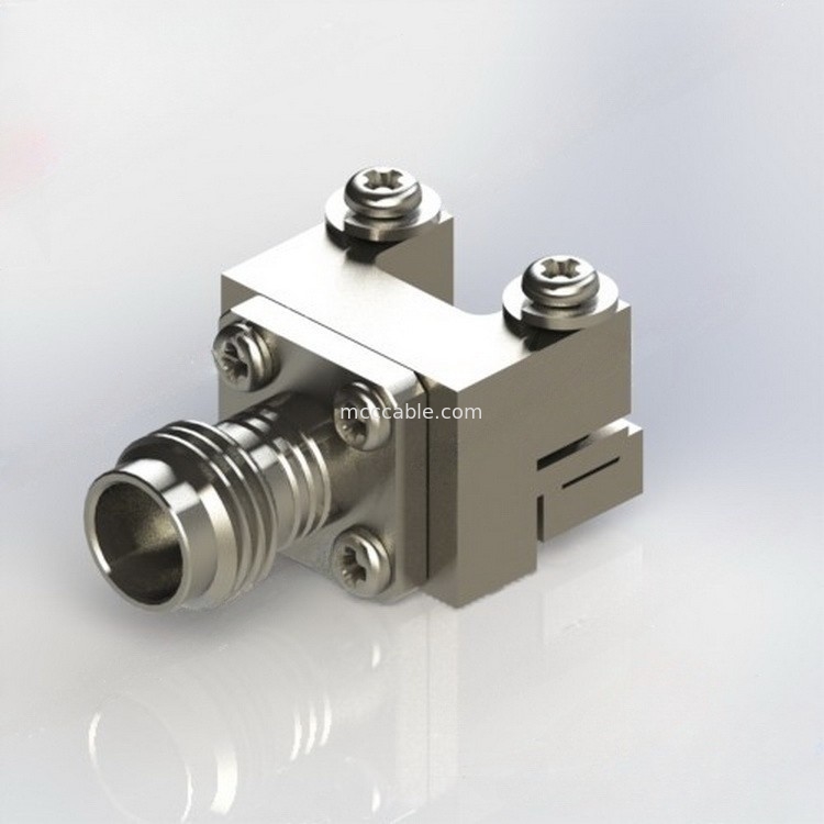 ตัวเชื่อมต่อสายเคเบิลโคแอกเชียล RF 2.4-KHD หน้าแปลน DC-50G ตรงผ่าน PCB 50 โอห์ม