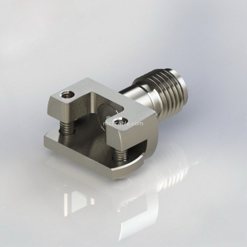 ตัวเชื่อมต่อสายเคเบิลโคแอกเชียล RF 2.4-KHD หน้าแปลน DC-50G ตรงผ่าน PCB 50 โอห์ม