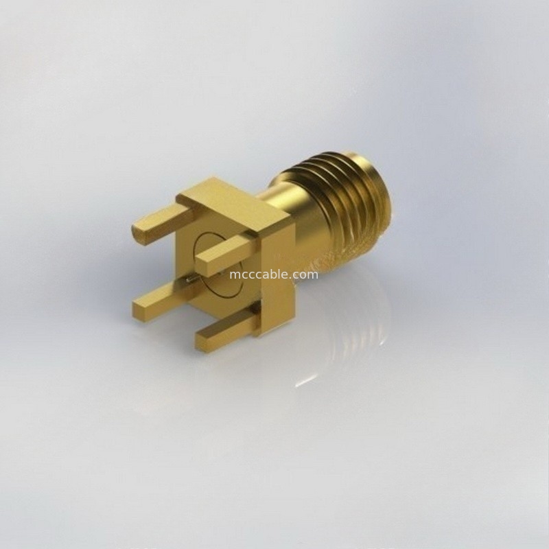 ตัวเชื่อมต่อสายเคเบิลโคแอกเซียล RF 3.5 มม. ตัวเมียเข้ากับขอบบอร์ด PCB เมาท์ RF 34GHz