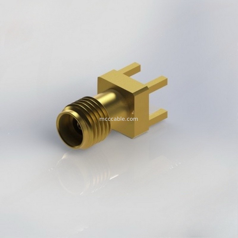 ตัวเชื่อมต่อสายเคเบิลโคแอกเซียล RF 3.5 มม. ตัวเมียเข้ากับขอบบอร์ด PCB เมาท์ RF 34GHz