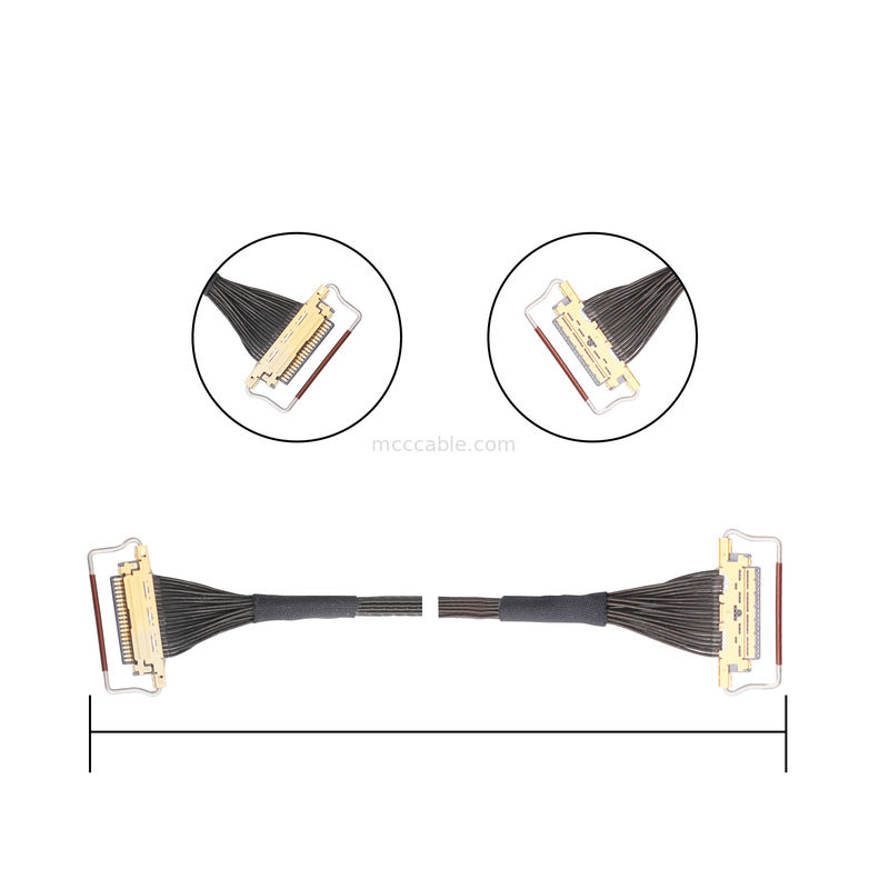 ชุดสายเคเบิล Oem Lvds 0.5 มม. ระยะพิทช์ 20453-220t-03 ขั้วต่อไมโครโคแอกเซียลชนิดผสมพันธุ์ในแนวนอน