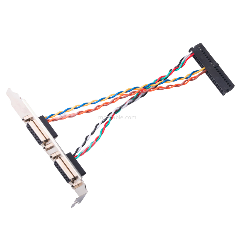 2 คู่สาย Lvds ขั้วต่อ Db15 หญิง 15 ขา 205205-2 ไฟฟ้าถึง 40 ขา