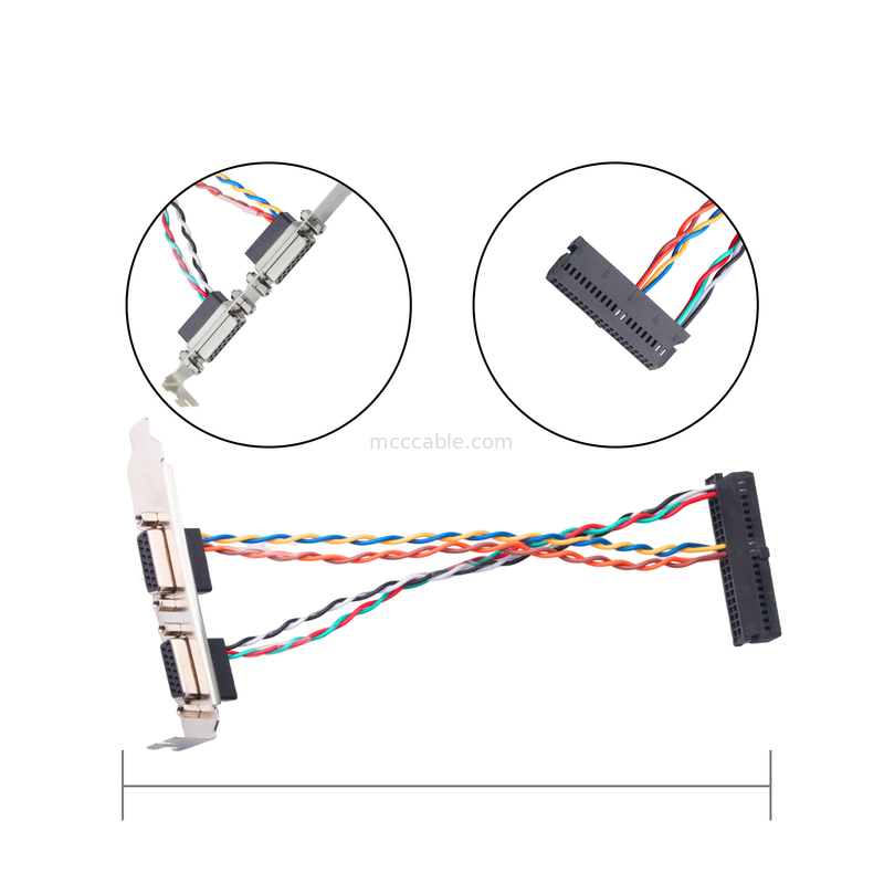 2 คู่สาย Lvds ขั้วต่อ Db15 หญิง 15 ขา 205205-2 ไฟฟ้าถึง 40 ขา