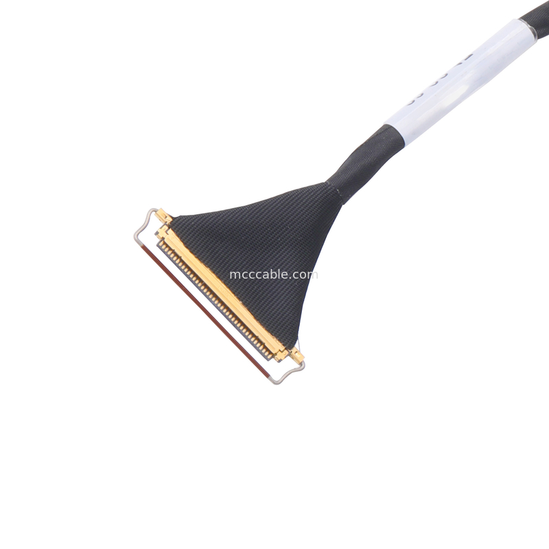 ชุดประกอบสายเคเบิล Lvds 40 พินแบบกำหนดเอง 0.5 มม. สายเคเบิล Pitch lcd lvds ตัวเชื่อมต่อไมโครโคแอกเซียลประเภทการผสมพันธุ์ในแนวนอน