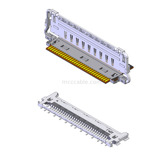 สายเคเบิลไมโครโคเอชเชียล 20862-040T-01 40P เครื่องเชื่อมพัสดุ FPC แบบการจับคู่แนวราบ ปรางเต็มที่ด้วยพื้นที่หลายจุด